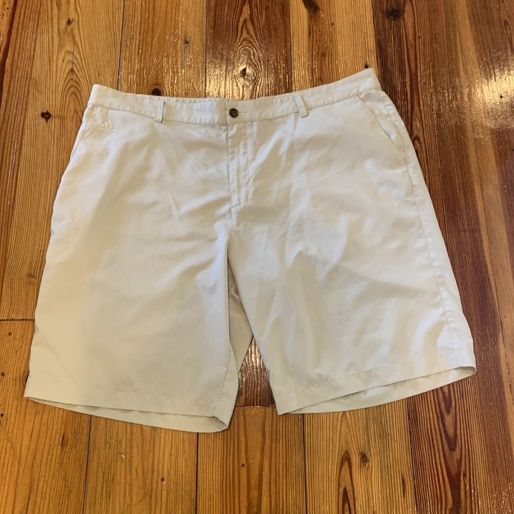 Adidas Golf Chino Shorts Beige Khaki Climalite Mens Size 42x10